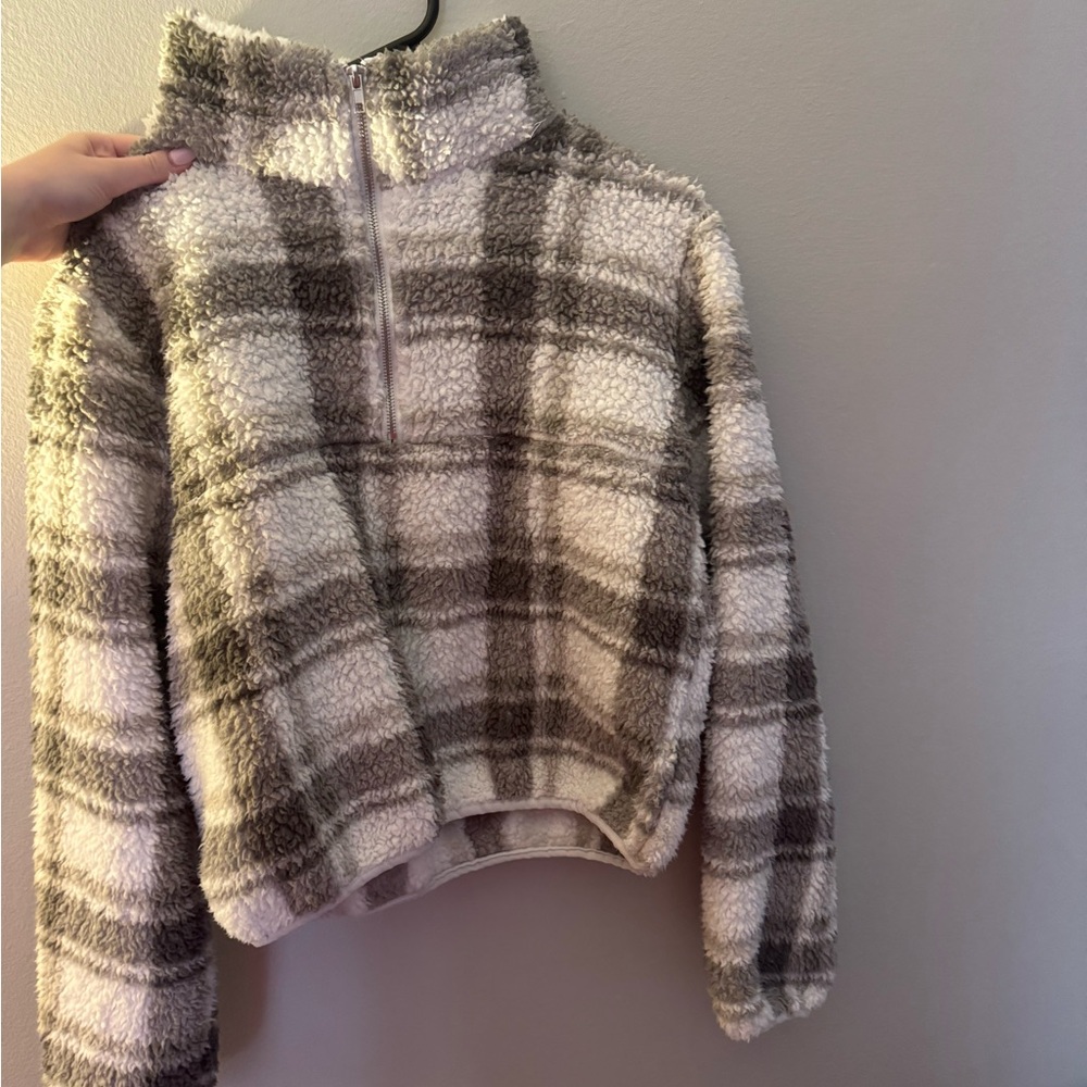 Plaid Sherpa Pullover